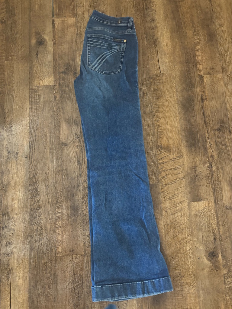 7 For All Mankind Women's Dark Blue Boot-Cut Jeans